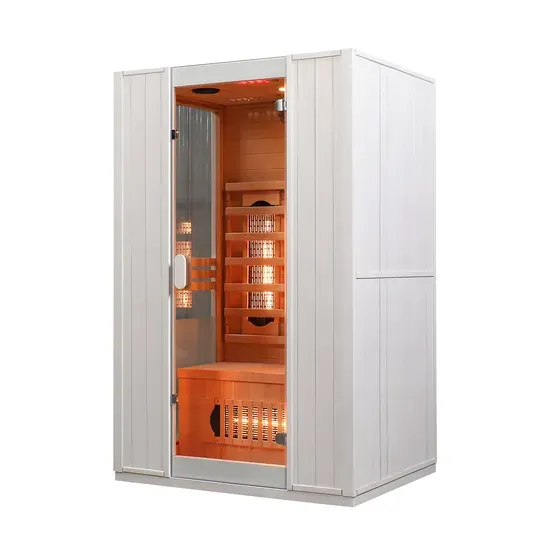 Cabine de sauna infrarouge Hemlock pour 2 personnes avec tubes chauffants à lumière rouge