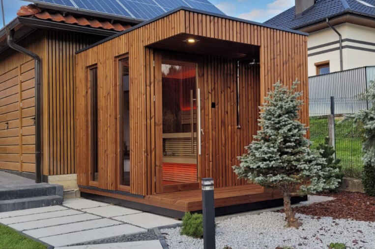 Sauna en bois anticorrosif de pièce de sauna extérieur infrarouge lointain carré de 3 à 4 personnes