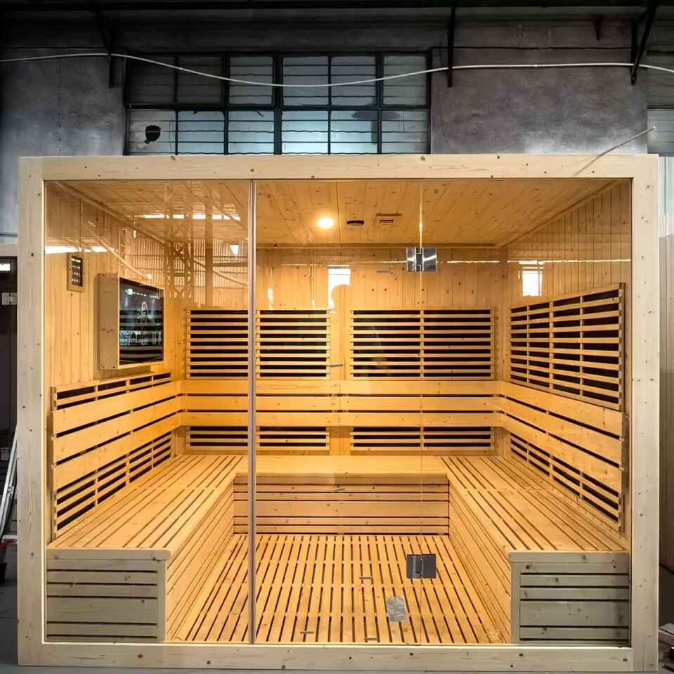 Sauna à infrarouge lointain en bois pour 5 à 10 personnes avec télévision LCD Sauna à infrarouge lointain en bois pour 5 à 10 personnes avec télévision LCD