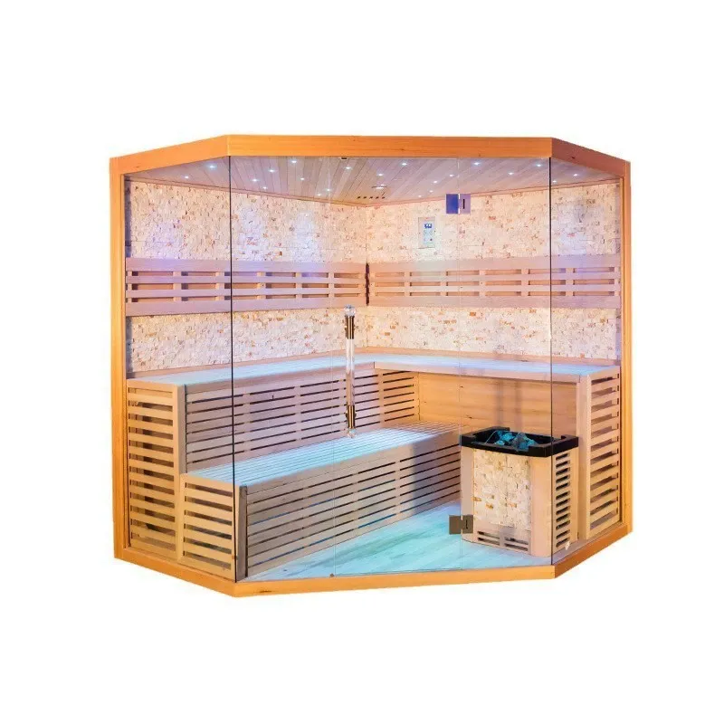Sauna Hemlock avec système de contrôle intelligent en verre à 3 côtés