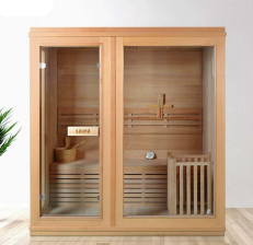 Sauna à vapeur domestique avec minuterie – Construction en bois de cèdre naturel pour des séances de spa relaxantes