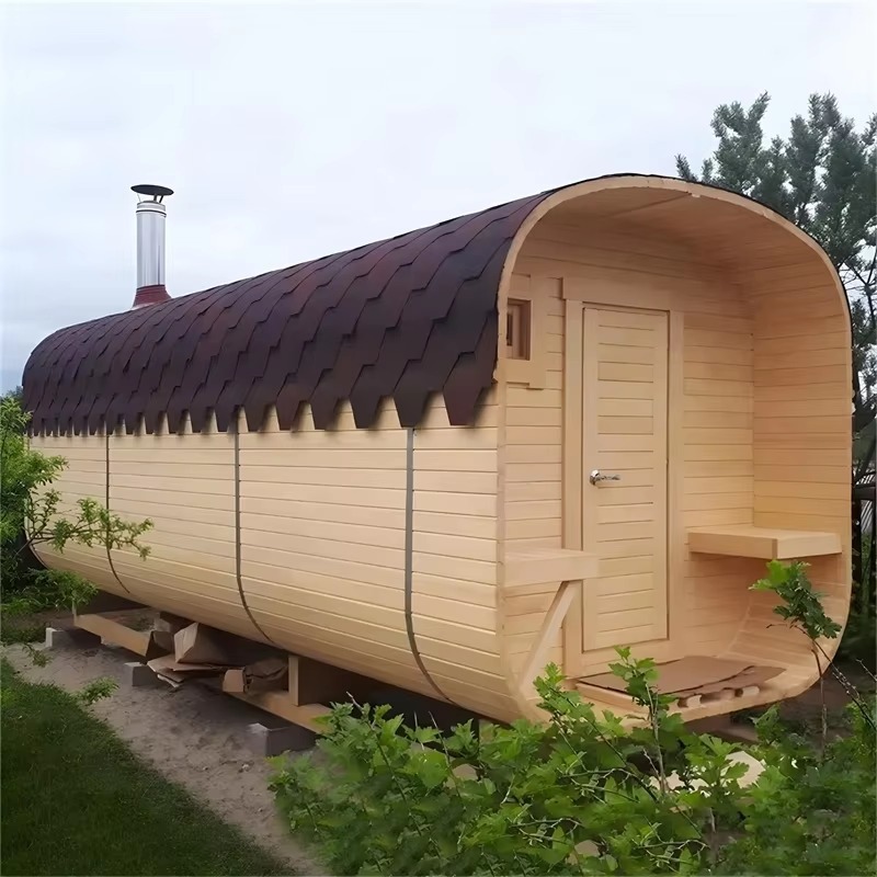 Sauna extérieur en bois massif à grande échelle